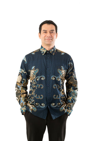 Batik Solo Wetan Shirt Navy