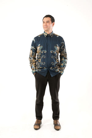 Batik Solo Wetan Shirt Navy