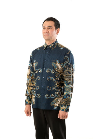 Batik Solo Wetan Shirt Navy